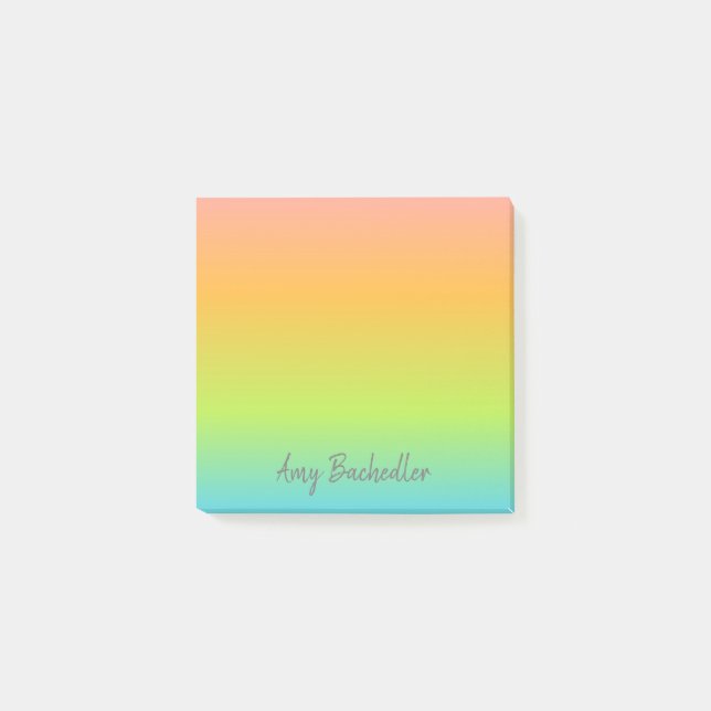 Post-it® Notas personalizadas de Ombre Pastel Rainbow Post- (Anverso)
