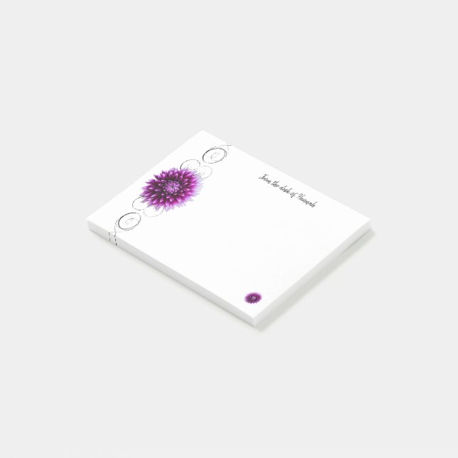 Post-it® Notas personalizadas de Purple Dahlia (En perspectiva)