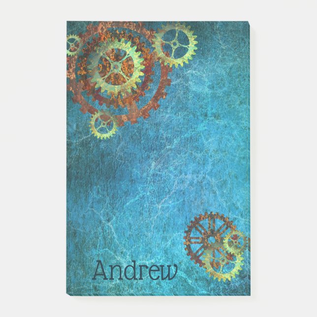 Post-it® Notas personalizadas de Steampunk Rusty Gears Post (Anverso)