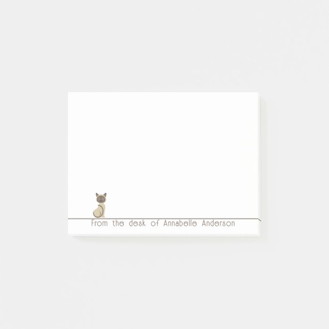Post-it® Notas personalizadas de un gato siamés lindo (Anverso)