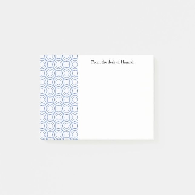 Post-it® Notas personalizadas del patrón de círculo azul vi (Anverso)