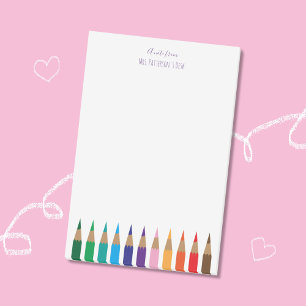 Post-it® Notas personalizadas del profesor de arte Pencils
