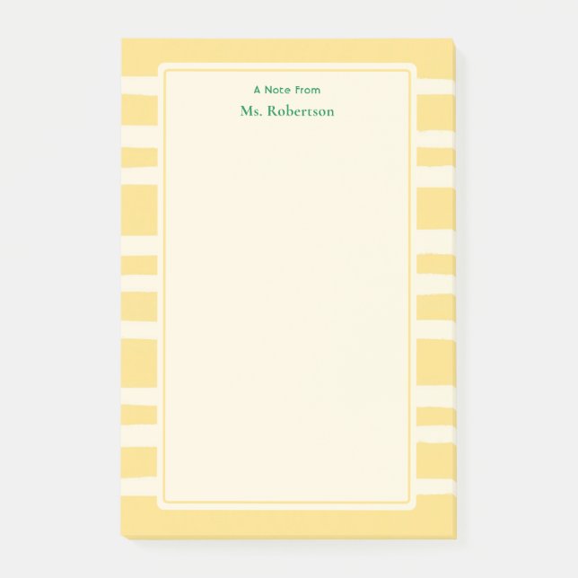 Post-it® Notas personalizadas modernas para maestros con ra (Anverso)