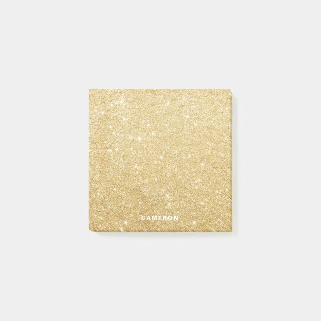 Post-it® Notas personalizadas post-it de Faux Gold Purpurin (Anverso)