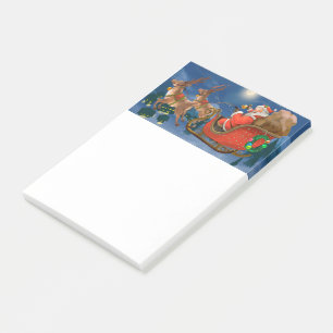 Post-it® Notas post de Santa y Reindeer Sleigh