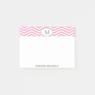 Post-it® Notas Post-it de Chevron blanco y rosa PERSONALIZA