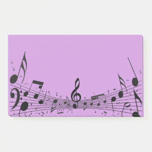 Post-it® Notas post-it de diseño musical negro