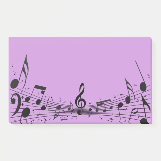 Post-it® Notas post-it de diseño musical negro (Anverso)