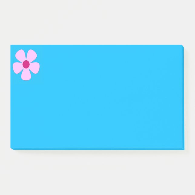 Post-it® Notas Post-It de Flor Azul Rosa (Anverso)