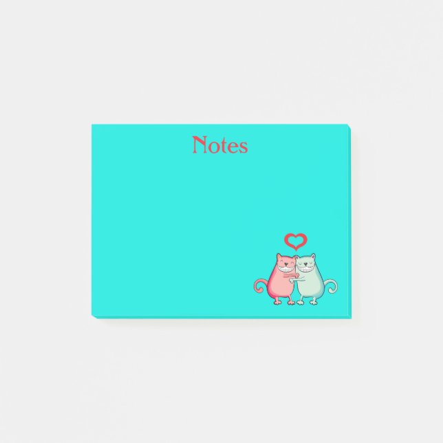 Post-it® Notas post-it de gatos en amor (Anverso)