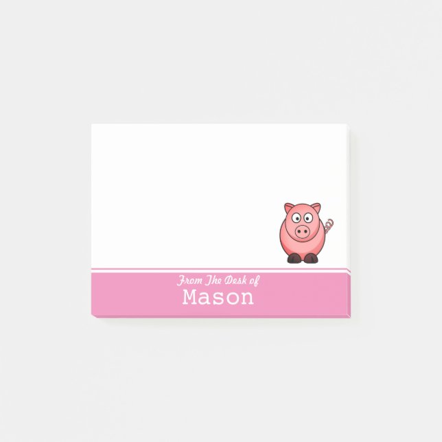 Post-it® Notas post-it de Grasa Grasa Rosa Personalizada (Anverso)