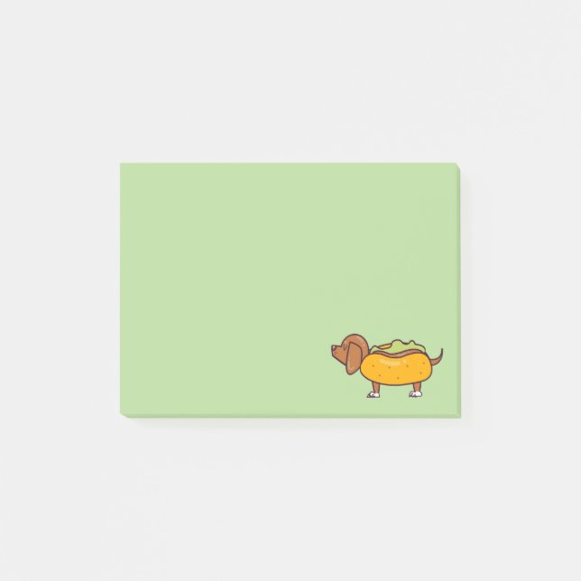 Post-it® Notas Post-it de Hot Dog Dachshund (Anverso)