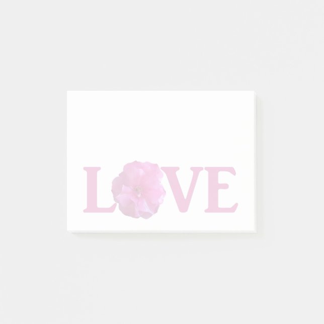 Post-it® Notas Post-it de la flor rosa de amor (Anverso)