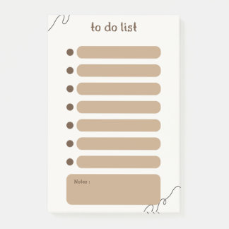 Post-it® Notas Post-it de lista de Brown To Do