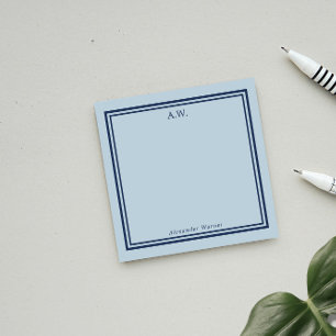 Post-it® Notas Post-it de Navy & Light Blue Monogrammed