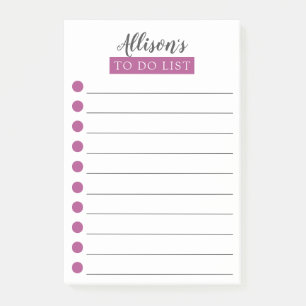 Post-it® Notas Post-it de Plum To Do Personalizadas