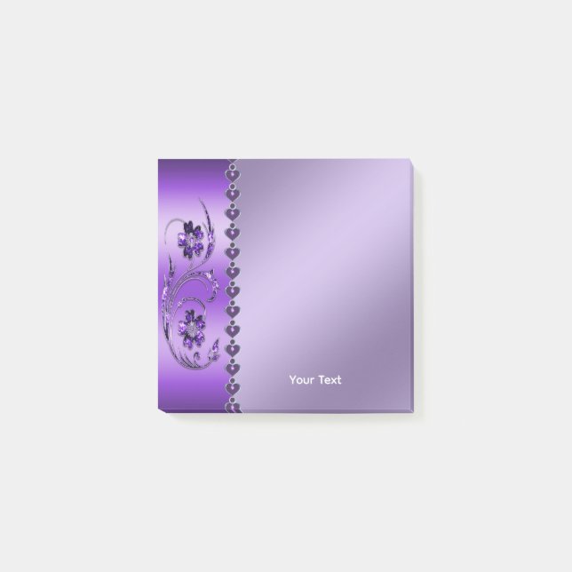 Post-it® Notas Post-it de Purple Floral (Anverso)