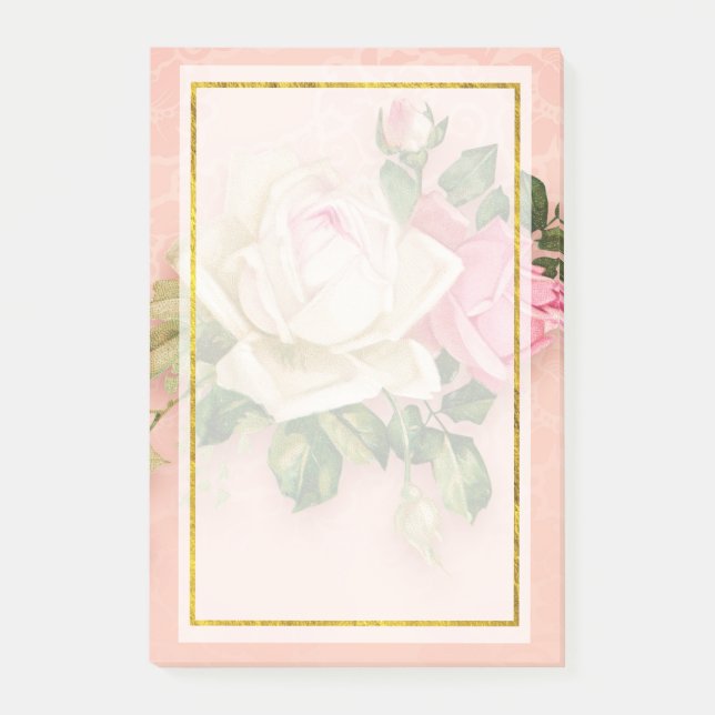 Post-it® Notas Post-it de Rosa y Rosa Blanca (Anverso)