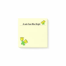 Notas post-it de rosas amarillas