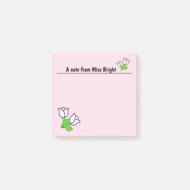 Post-it® Notas Post-it de rosas rosadas (Anverso)