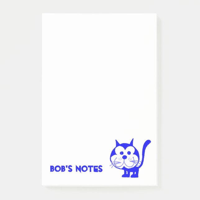 Post-it® Notas Post-it del gato azul (Anverso)