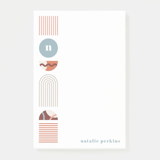 Post-it® Notas post-it del monograma arcoiris geométrico -  (Anverso)