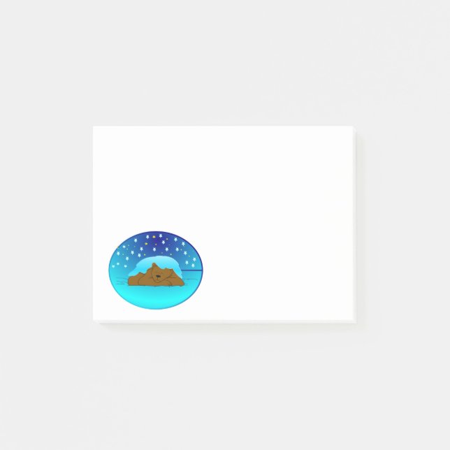 Post-it® Notas post-it del oso invernal durmiente (Anverso)