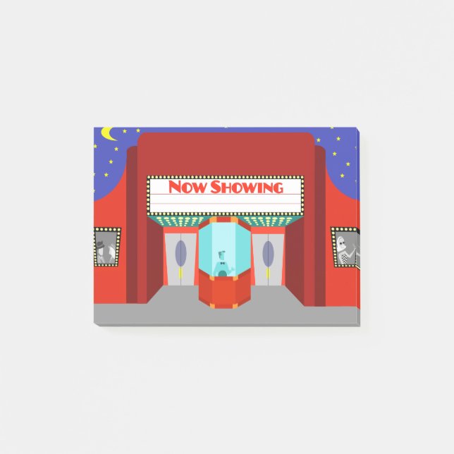 Post-it® Notas Post-It del Teatro de Cine Retro (Anverso)