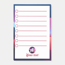 Post-it® Notas Post-it iniciales abstractas de color azul o