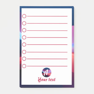 Post-it® Notas Post-it iniciales abstractas de color azul o