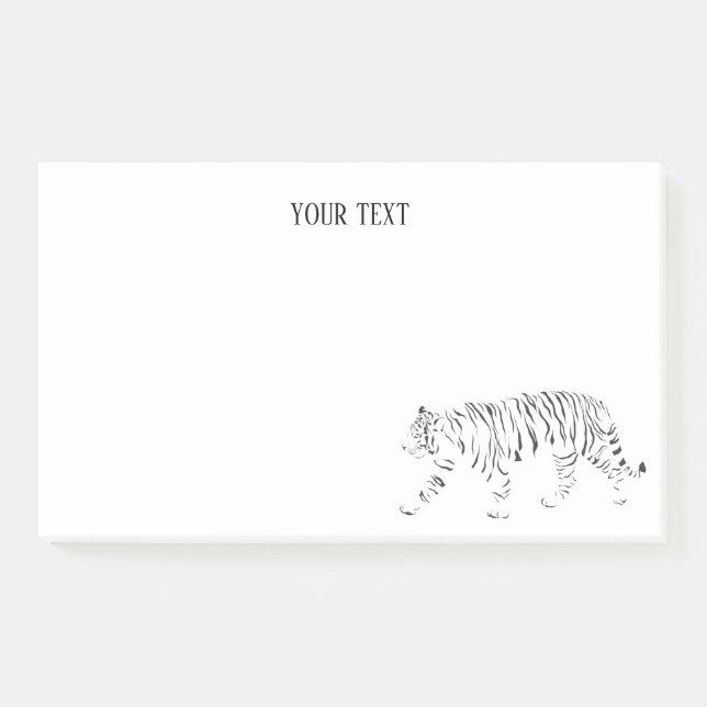 Post-it® Notas post-it personalizadas de tigre en blanco y  (Anverso)