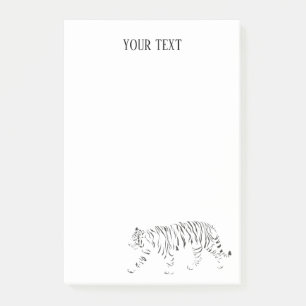 Post-it® Notas post-it personalizadas de tigre en blanco y