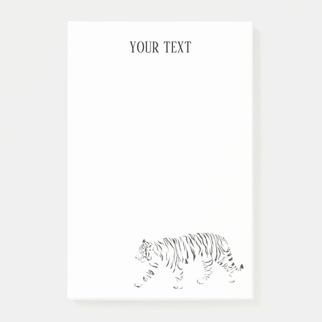 Post-it® Notas post-it personalizadas de tigre en blanco y  (Anverso)