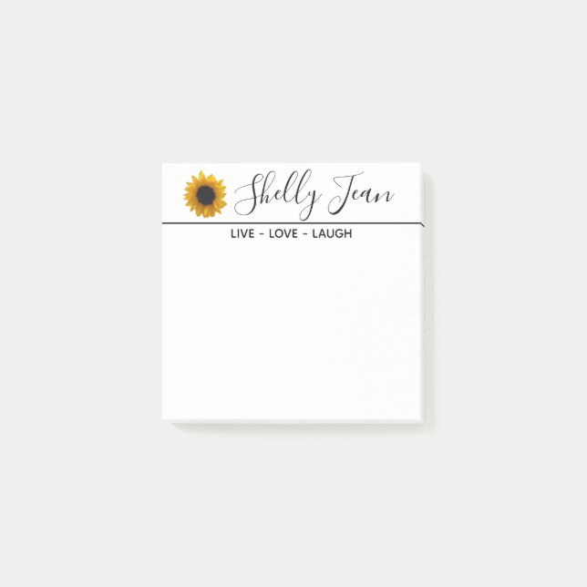 Post-it® Notas Post-it PERSONALIZADAS SUNFLOWER (Anverso)