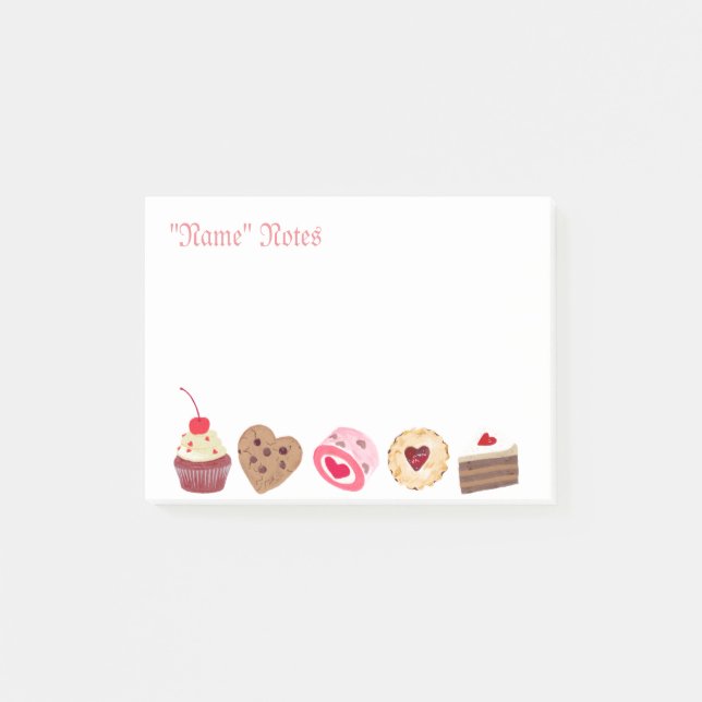 Post-it® Notas post-it sobre pasteles personalizados (Anverso)