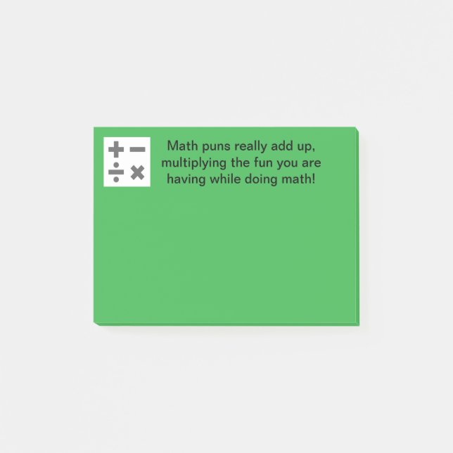 Post-it® Notas posteadas sobre matemáticas humorísticas (Anverso)
