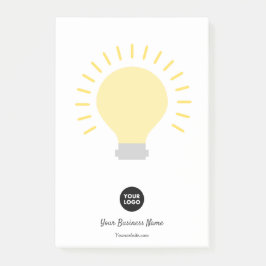 Post-it® Notas posteriores a la bombilla de su logotipo