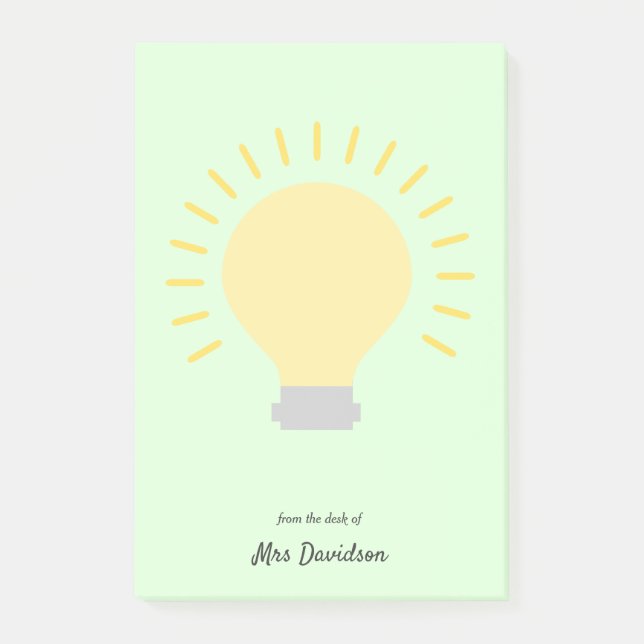 Post-it® Notas posteriores a la bombilla del profesor (Anverso)