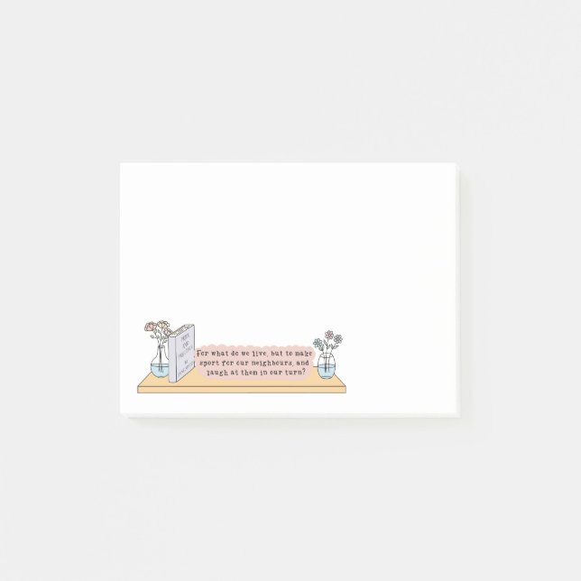 Post-it® Notas posteriores a la cita de Orgullo y Prejuicio (Anverso)