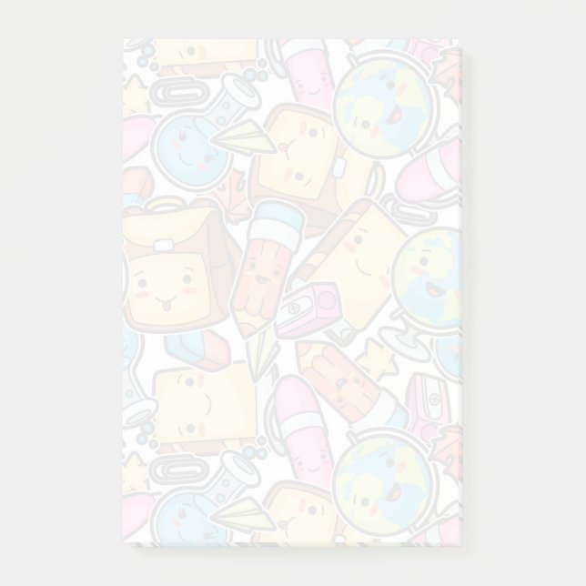 Post-it® Notas posteriores al patrón de suministros escolar (Anverso)