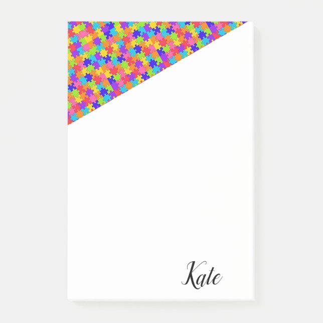 Post-it® Notas posteriores al rompecabezas colorido (Anverso)