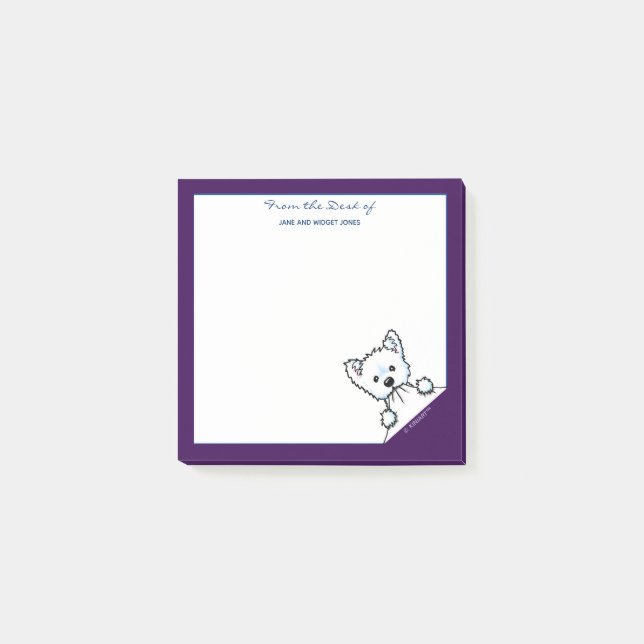 Post-it® Notas posteriores de KiniArt Westie Terrier (Anverso)