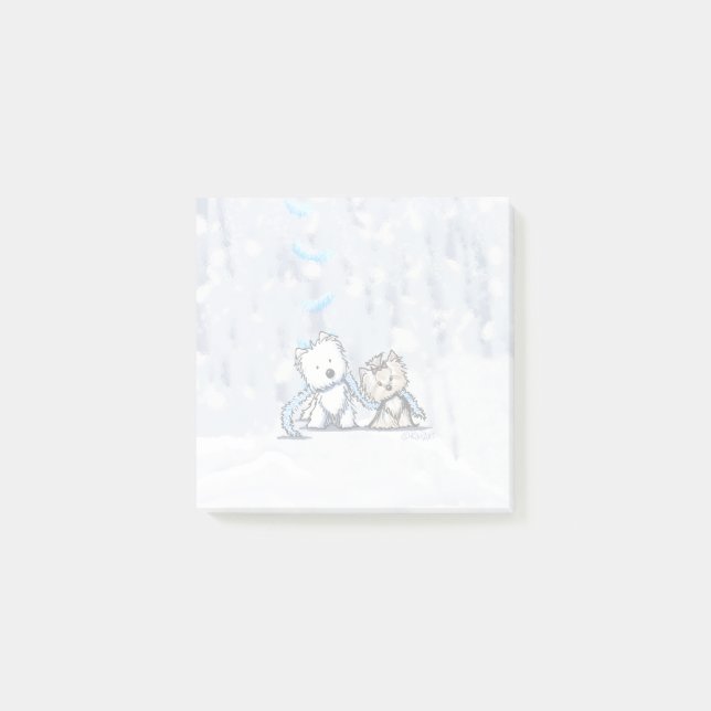Post-it® Notas posteriores de KiniArt Winter Terriers (Anverso)
