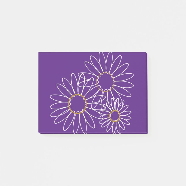 Post-it® Notas posteriores de White and Gold Daisies (Anverso)