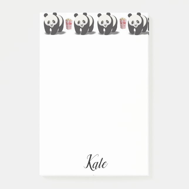 Post-it® Notas posteriores Panda Popcorn (Anverso)