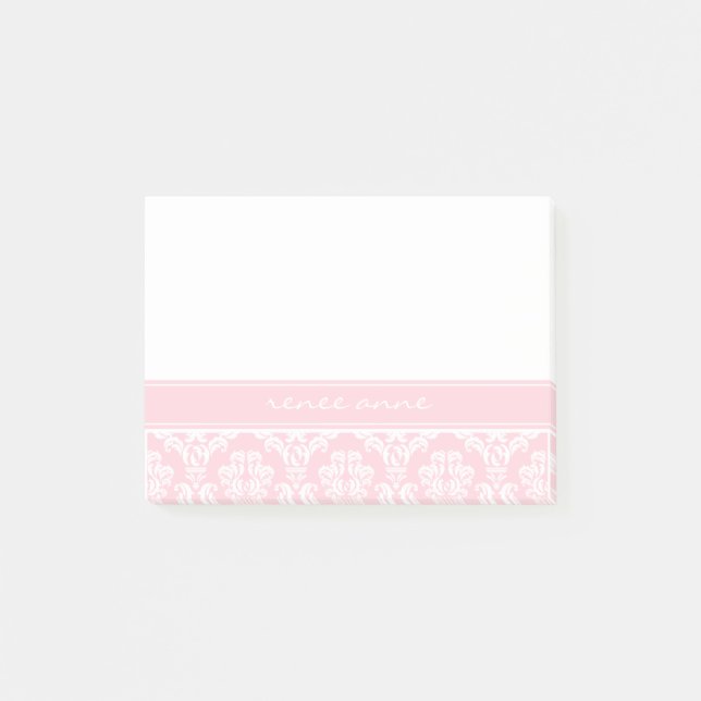 Post-it® Notas rosadas del Poste-it® del monograma del (Anverso)