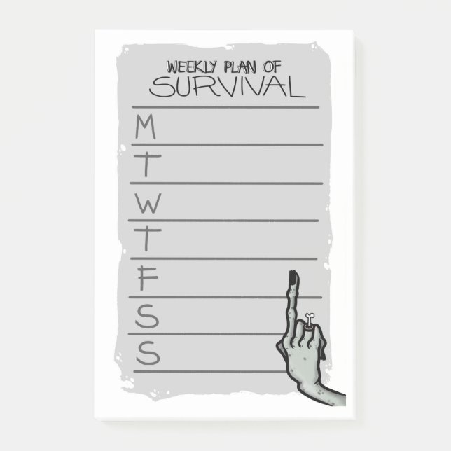 Post-it® Notas semanales del Plan de Supervivencia Post-it (Anverso)