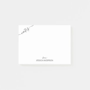 Post-it® Notas simples y modernas de escritura en negro de