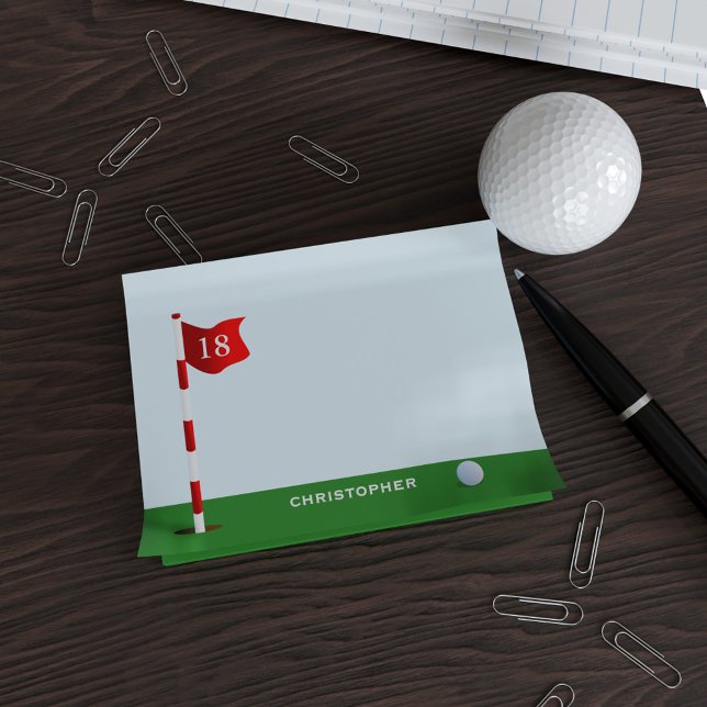 Post-it® Notas sobre el Golf Personalizado Putting Green Po (Just add your name to the putting green and add your favorite flag number)
