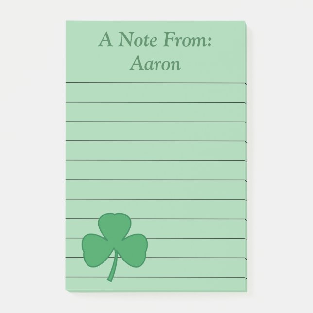 Post-it® Notas sobre el Green Shamrock Post (Anverso)